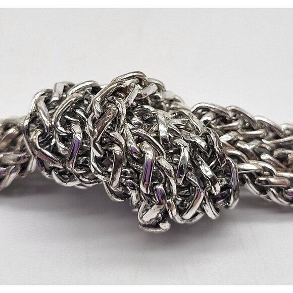 Lauren Ralph Lauren Womens Silver Tone Knotted Chain Bracelet Classic - Picture 5 of 11